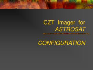 CZT Imager for ASTROSAT CONFIGURATION
