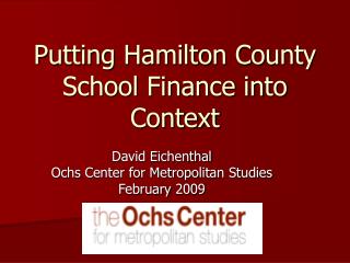 Putting Hamilton County School Finance into Context