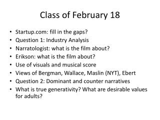 Class of February 18