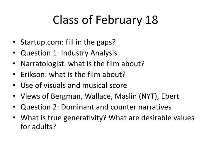 class of february 18