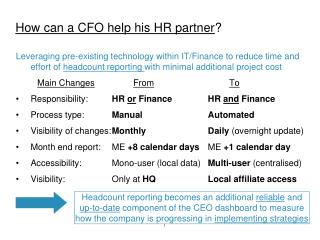 How can a CFO help his HR partner ?