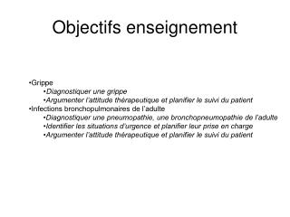 objectifs enseignement