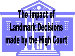 The Impact of Landmark Decisions made by the High Court