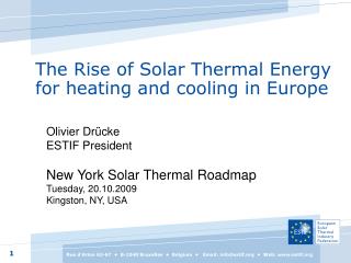 The Rise of Solar Thermal Energy for heating and cooling in Europe