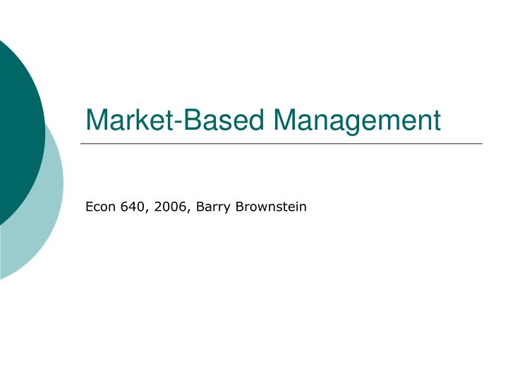 market based management