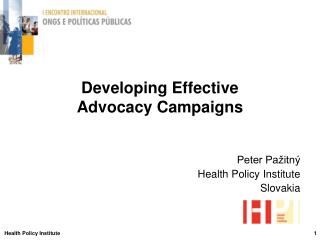Developing Effective Advocacy Campaigns