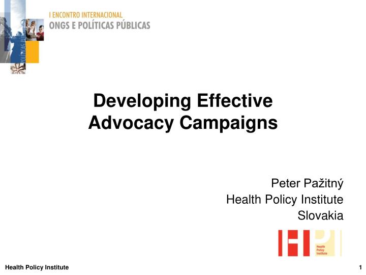 developing effective advocacy campaigns