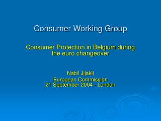 Consumer Working Group