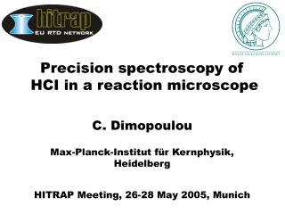 Precision spectroscopy of HCI in a reaction microscope