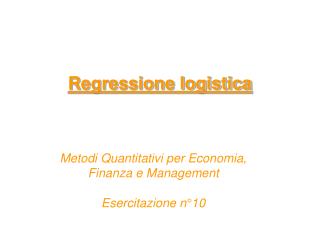 regressione logistica