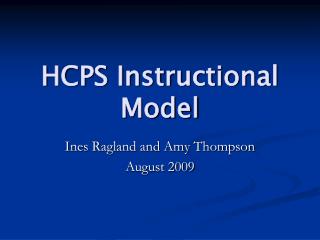HCPS Instructional Model