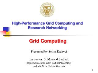 High-Performance Grid Computing and Research Networking