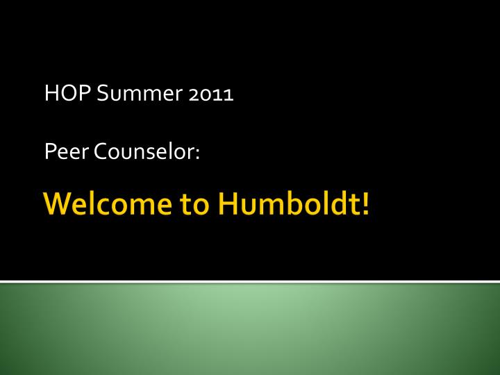 hop summer 2011 peer counselor