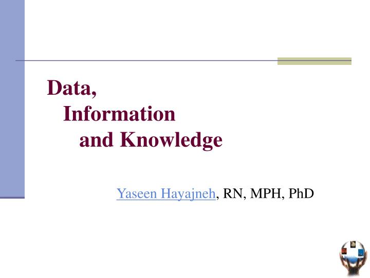 data information and knowledge
