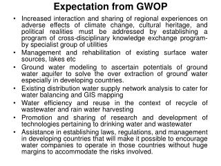 expectation from gwop