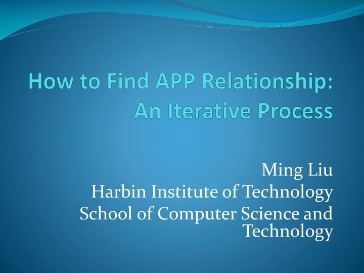 how to find app relationship an iterative process