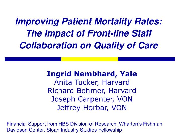 improving patient mortality rates the impact of front line staff collaboration on quality of care