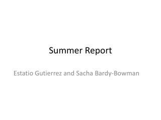 Summer Report