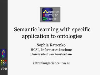 Semantic learning with specific application to ontologies