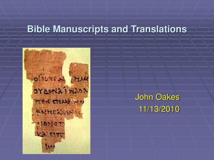 bible manuscripts and translations