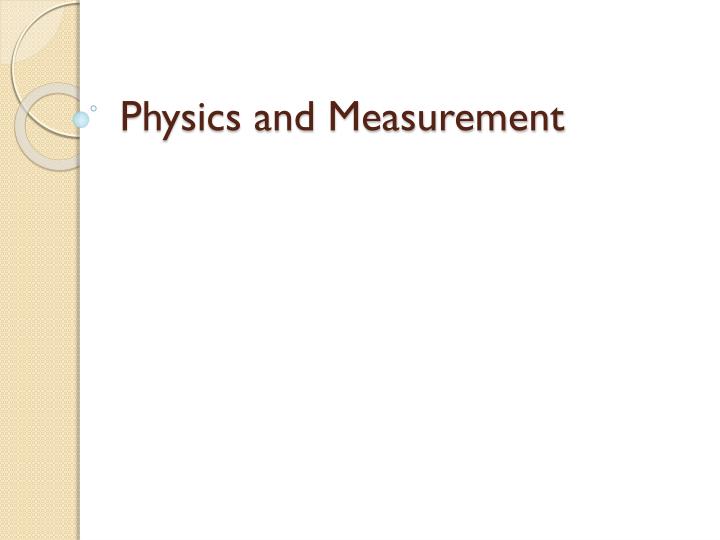 physics and measurement