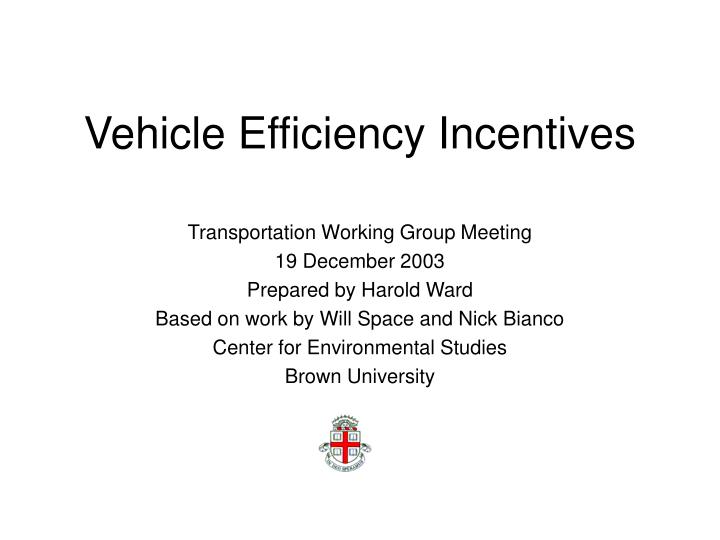 vehicle efficiency incentives
