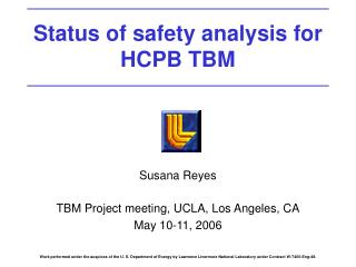 Status of safety analysis for HCPB TBM