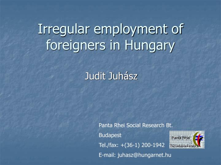 irregular employment of foreigners in hungary