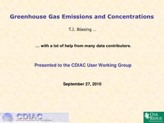Greenhouse Gas Emissions and Concentrations