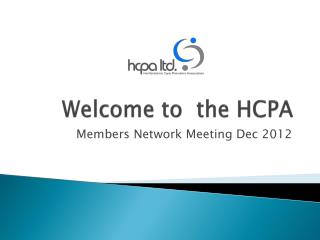 Welcome to the HCPA