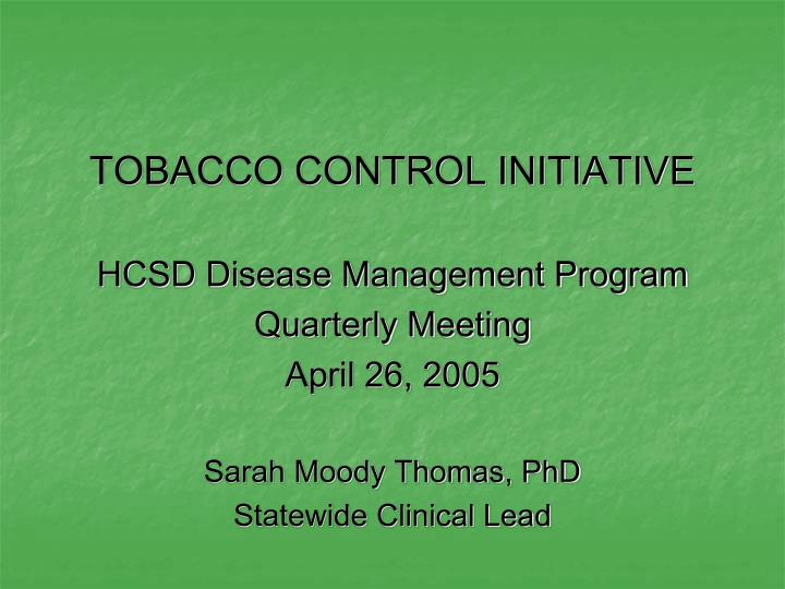 tobacco control initiative