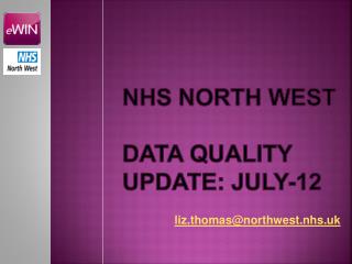 NHS North west data quality update: july-12