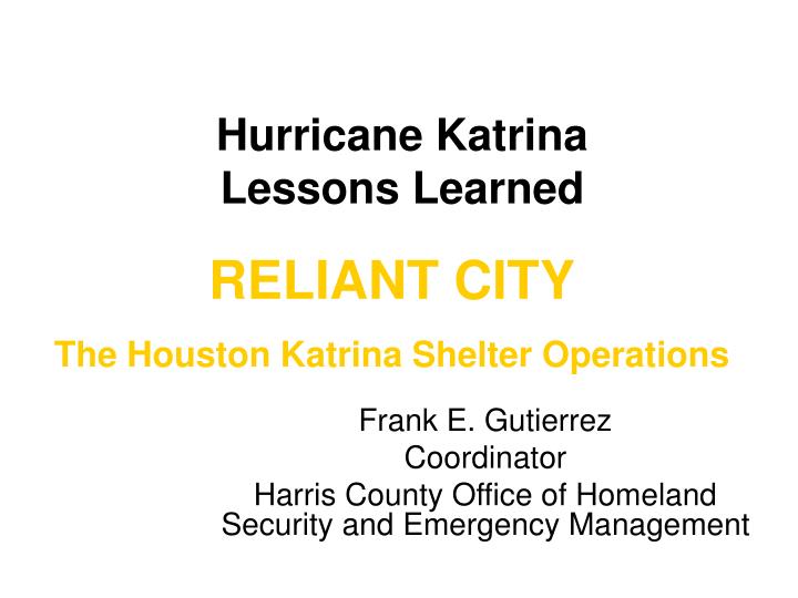 hurricane katrina lessons learned
