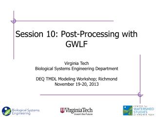 Session 10: Post-Processing with GWLF