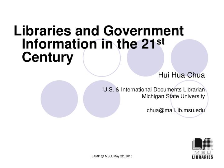 hui hua chua u s international documents librarian michigan state university chua@mail lib msu edu