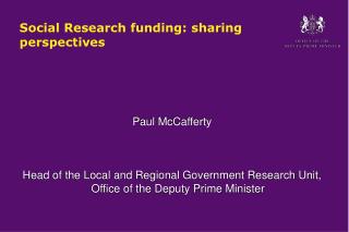 Social Research funding: sharing perspectives