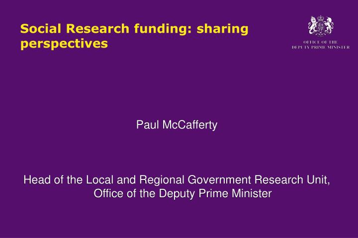 social research funding sharing perspectives