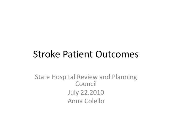 stroke patient outcomes