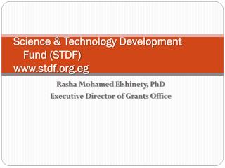 Science &amp; Technology Development Fund (STDF) stdf.eg
