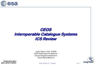 CEOS Interoperable Catalogue Systems ICS Review