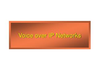 Voice over IP Networks