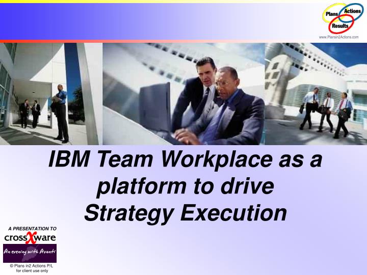 ibm team workplace as a platform to drive strategy execution