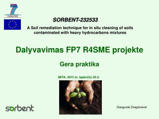 dalyvavimas fp7 r4sme projekte