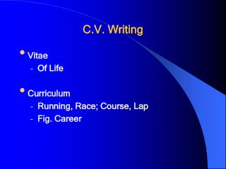 C.V. Writing