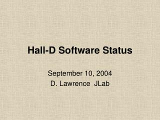 Hall-D Software Status