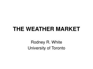 THE WEATHER MARKET