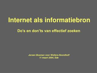 internet als informatiebron
