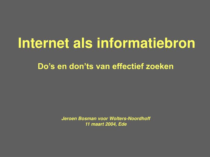 internet als informatiebron