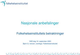 nasjonale anbefalinger