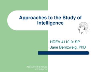 Approaches to the Study of Intelligence